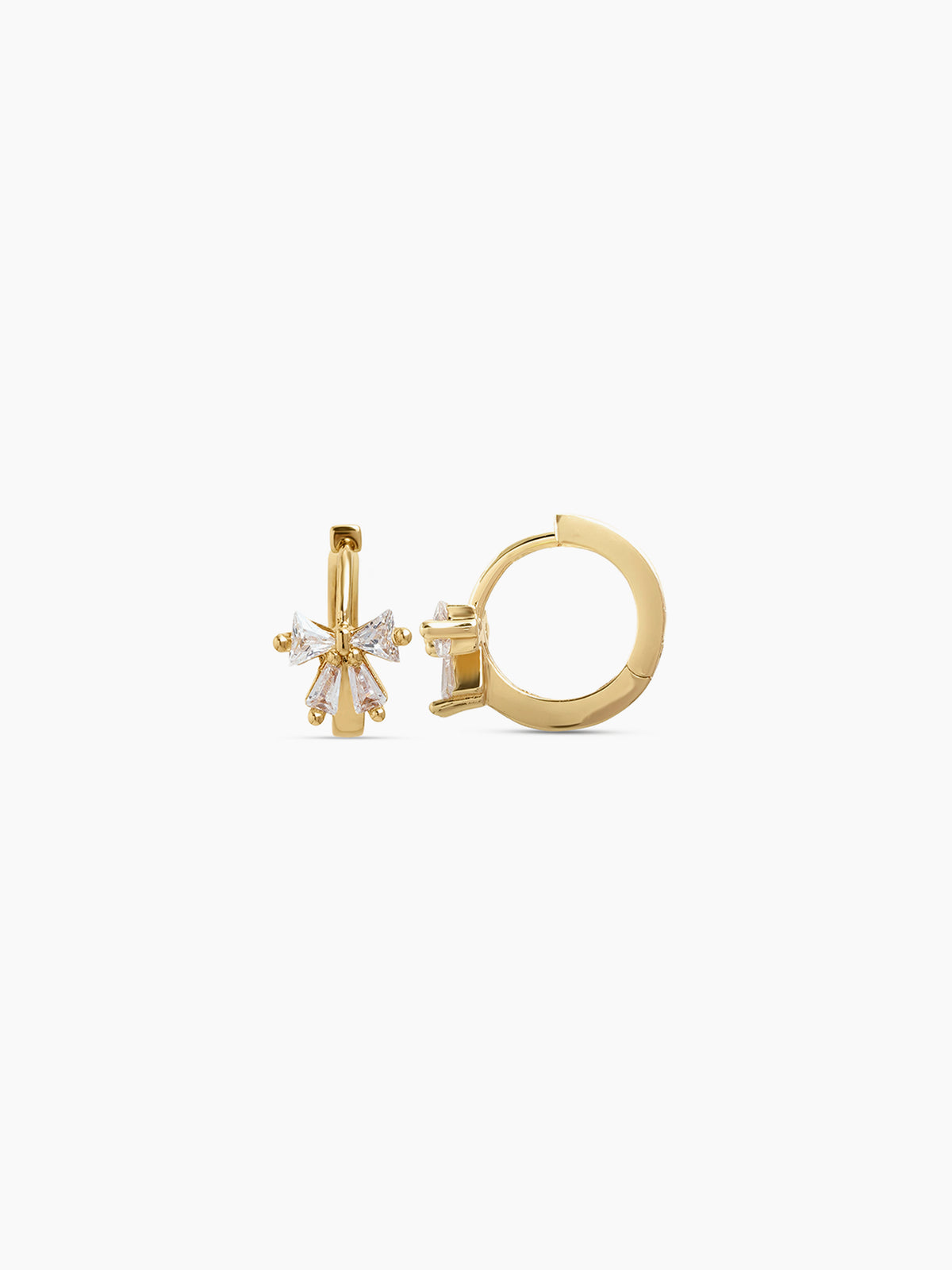 Kenzie Diamond Bow 14K Gold Plated Women's Hoop Earrings