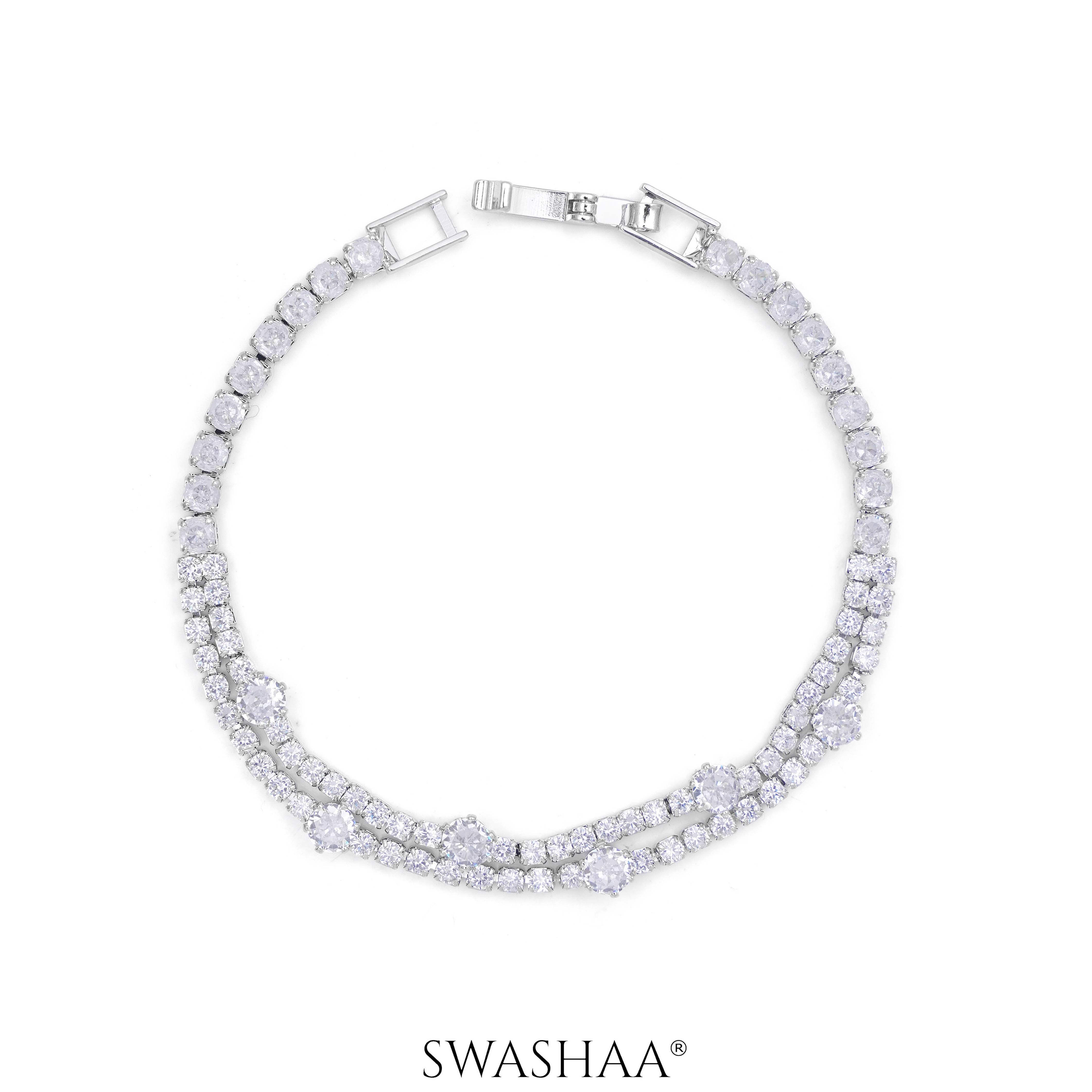 Kia Round Cut Double Layered Tennis Bracelet