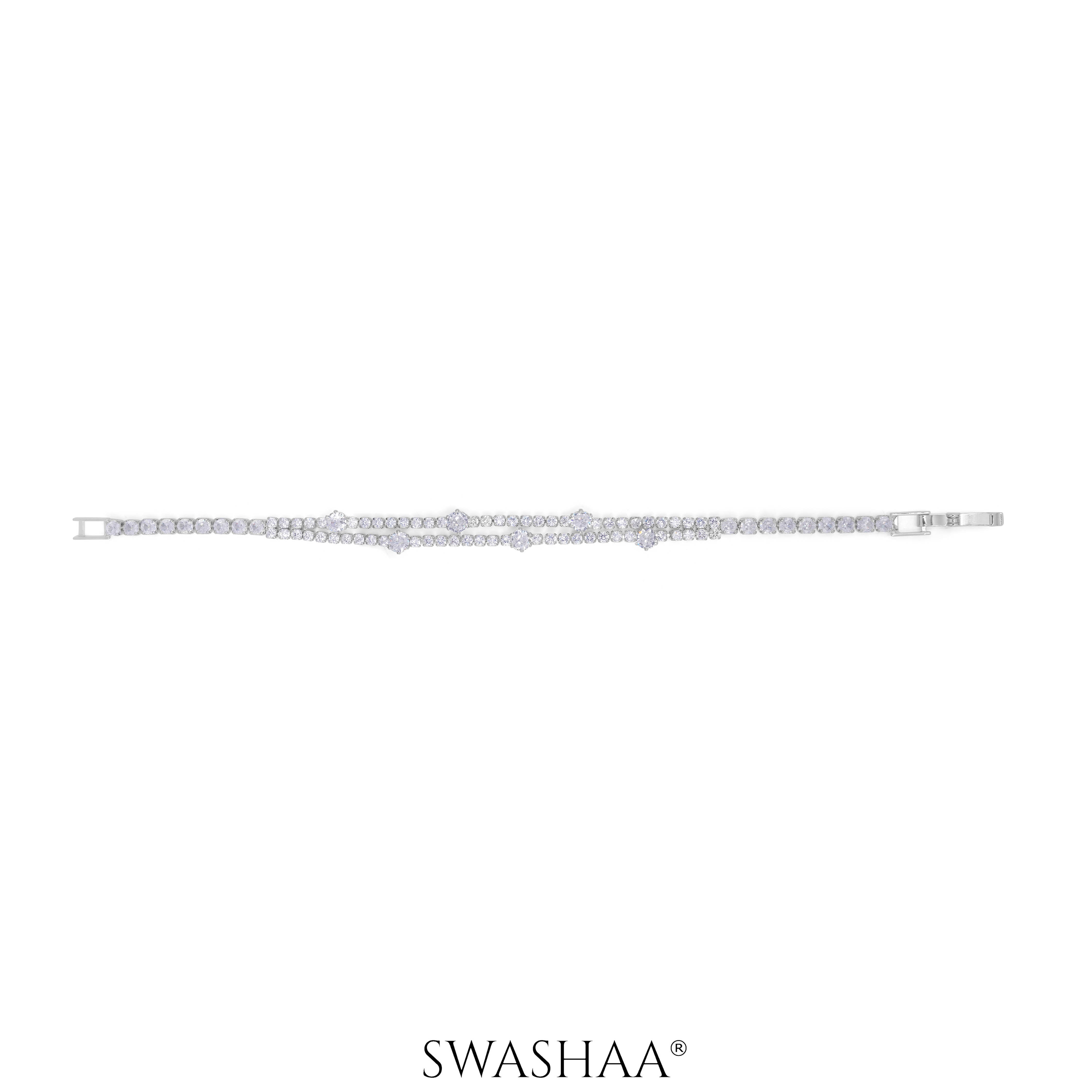 Kia Round Cut Double Layered Tennis Bracelet