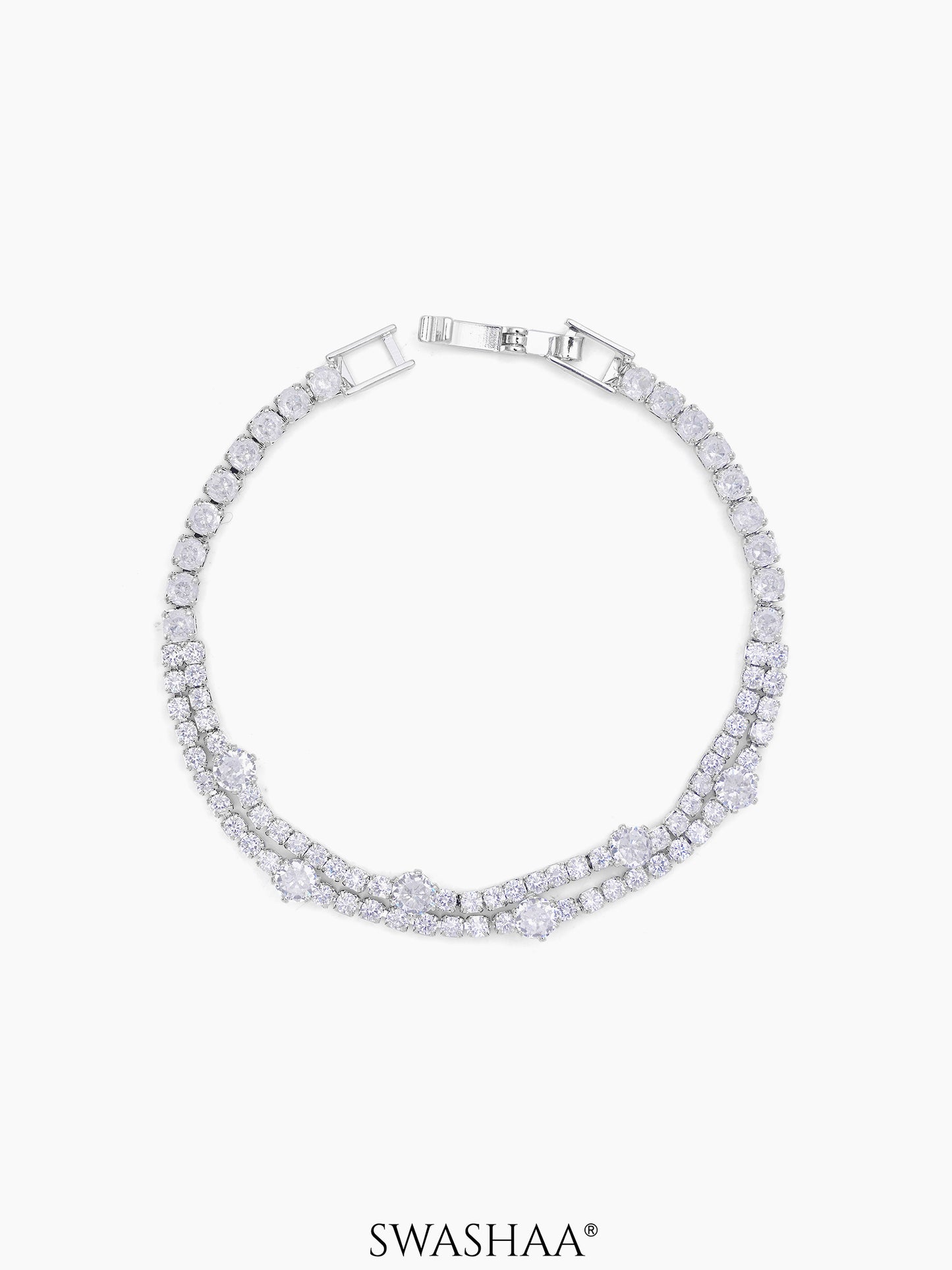 Kia Round Cut Double Layered Tennis Bracelet