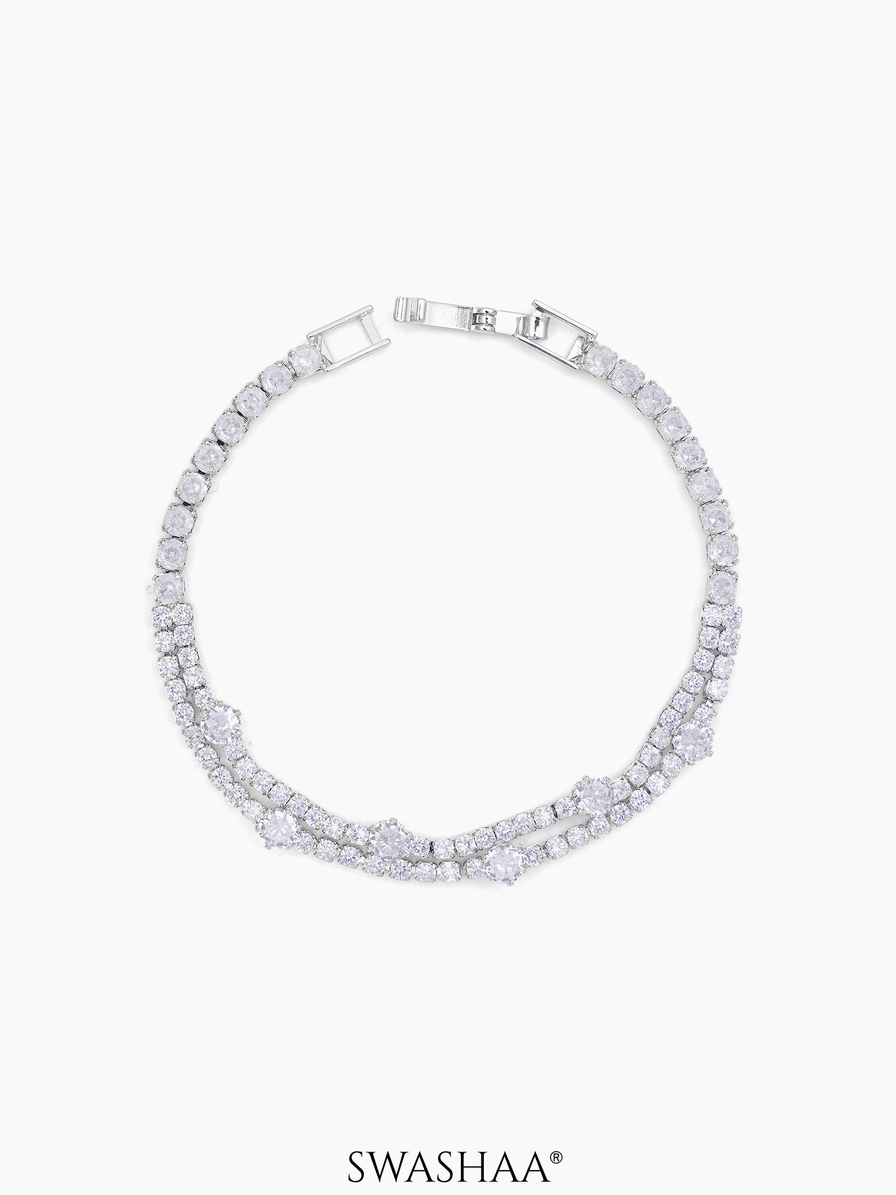 Kia Round Cut Double Layered Tennis Bracelet