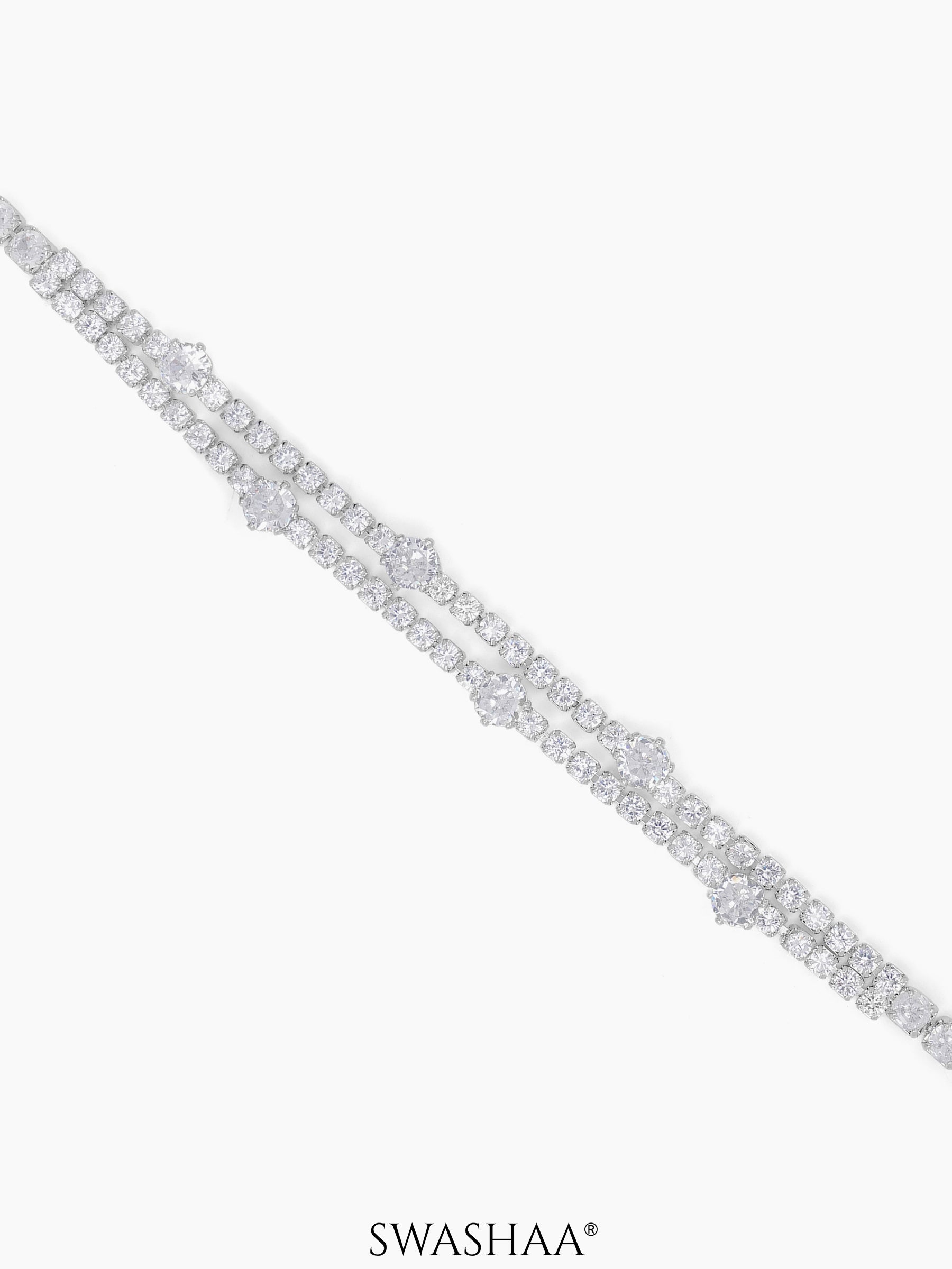 Kia Round Cut Double Layered Tennis Bracelet