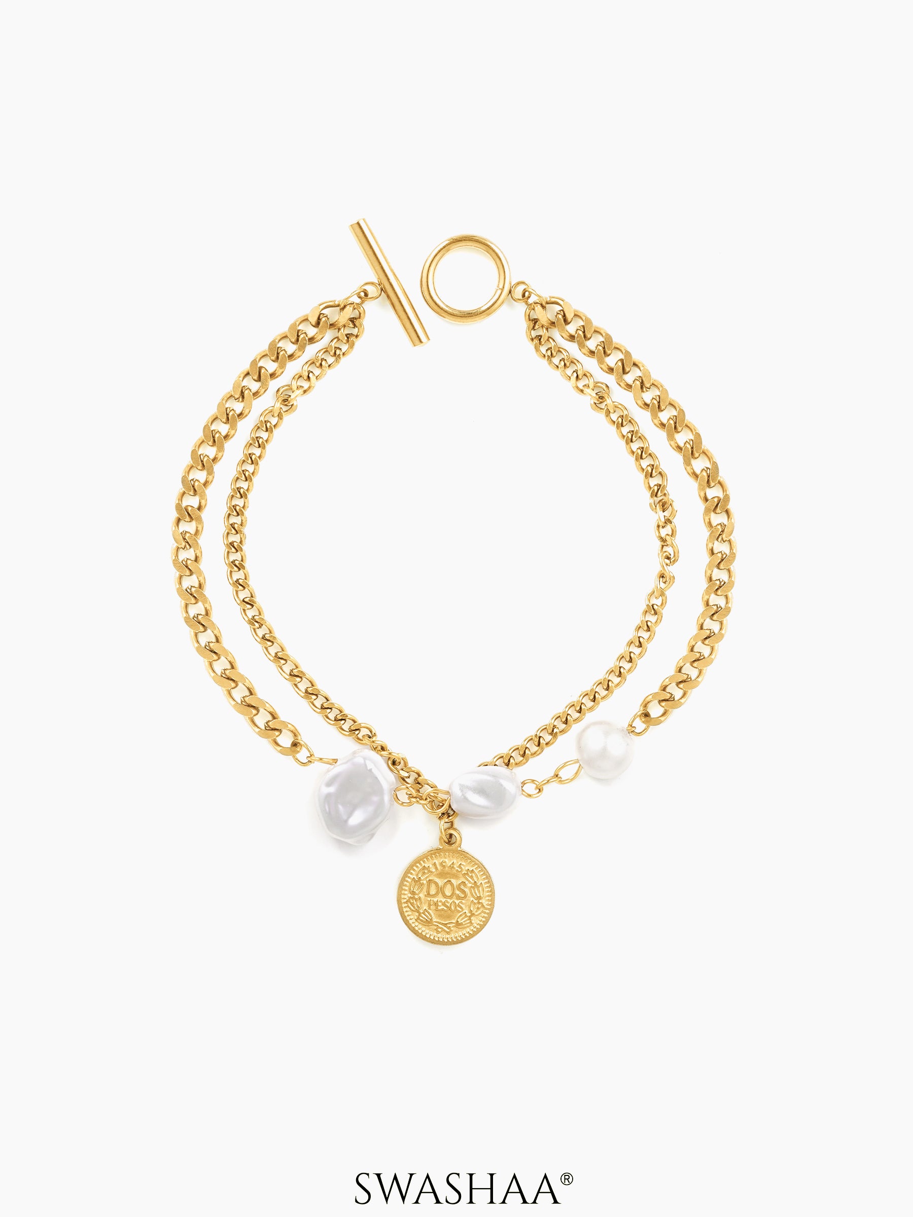 Kinna Pearl 18K Gold Plated Bracelet