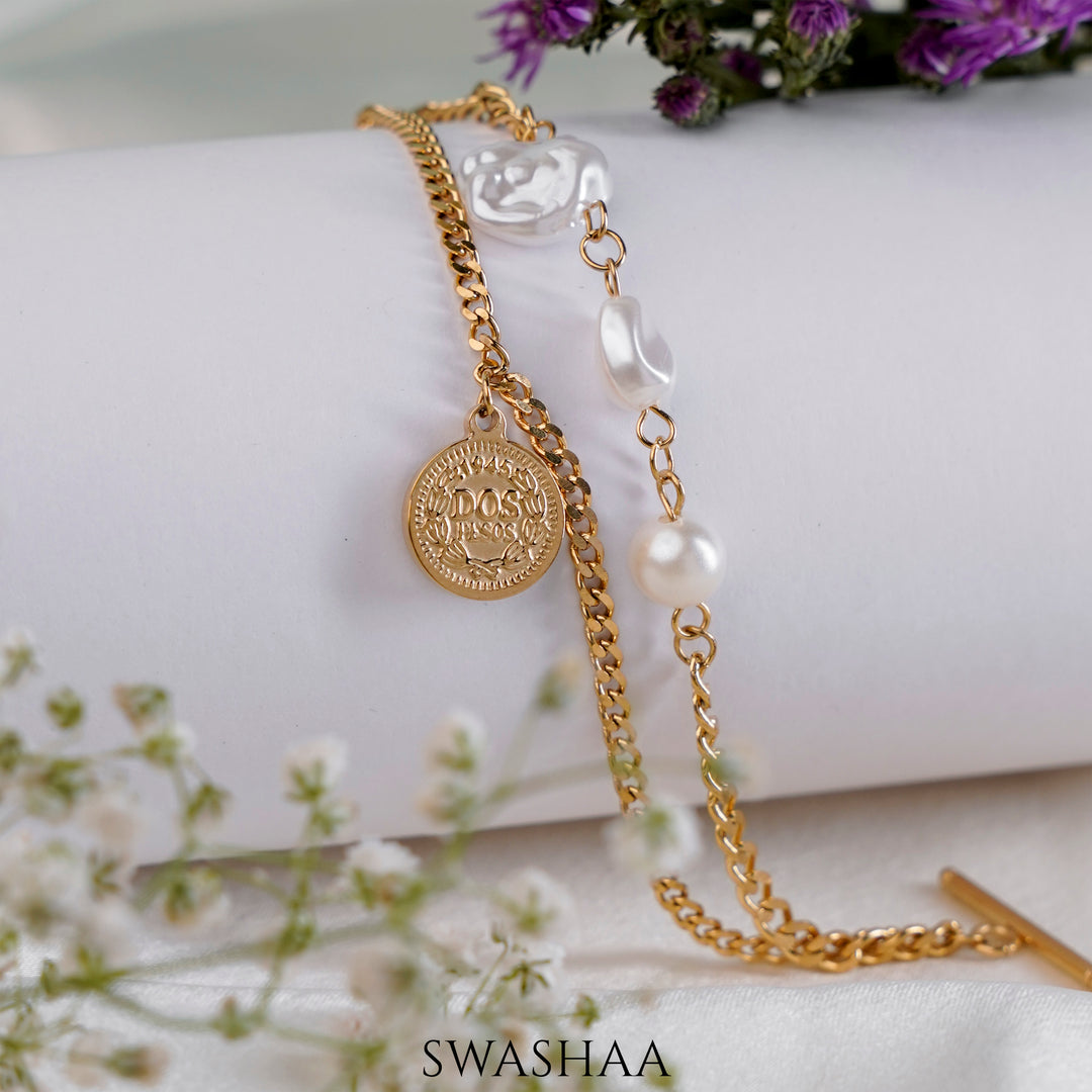 Kinna Pearl 18K Gold Plated Bracelet