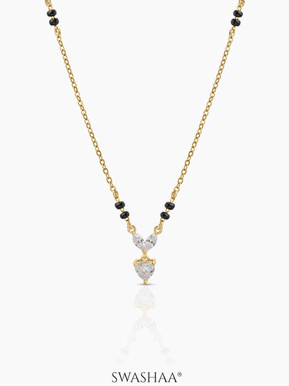 Kireya Solitaire Heart Diamond 18K Gold Tone Plated Mangalsutra