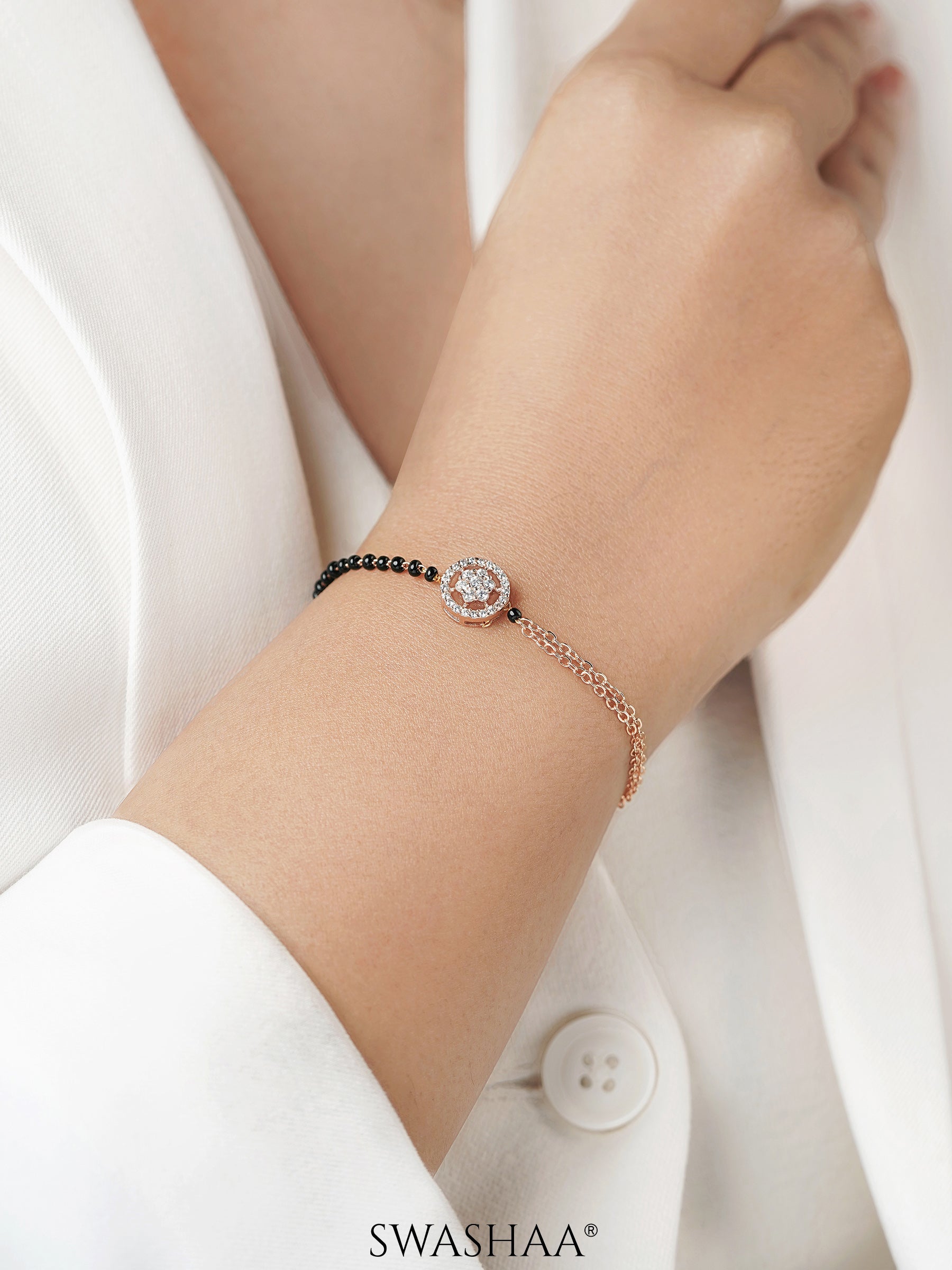 Kisna Rosegold Plated Mangalsutra Bracelet