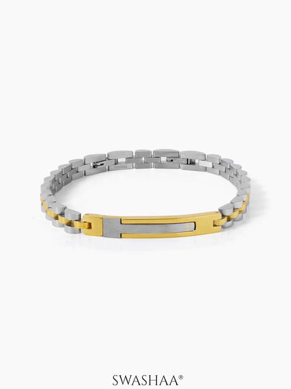 Knox Two Tone Link Silver Men's Watch Belt Bracelet