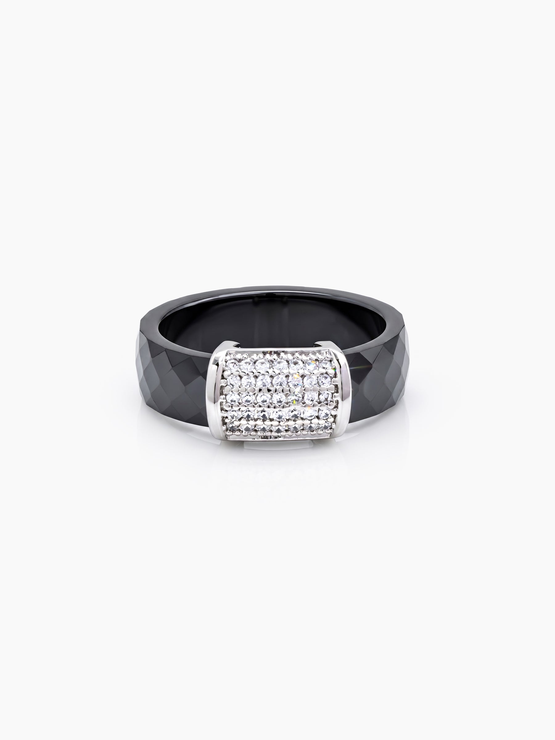 Kraze Diamond Black-Silver Men's Rings