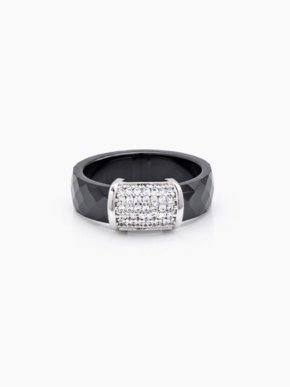 Kraze Diamond Black-Silver Men's Rings