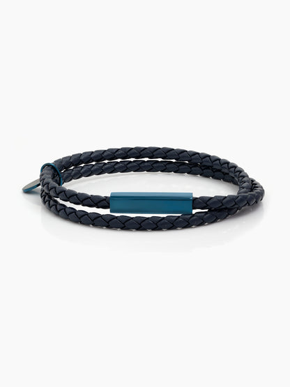 Kreston Blue - Black Men's Leather Bracelet