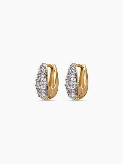 Kristina Diamond 18K Gold Plated Women's Hoop Earrings