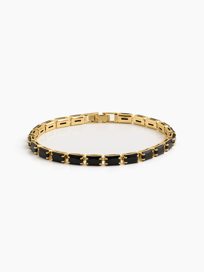 Kyren Black 18K Gold Plated Diamond Women's Tennis Loose Bracelet