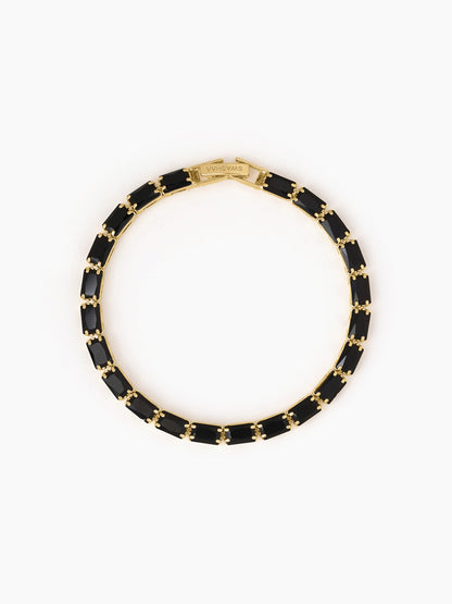 Kyren Black 18K Gold Plated Diamond Women's Tennis Loose Bracelet