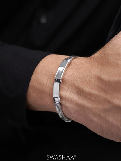 Kyven Silver Wired Men's Bracelet
