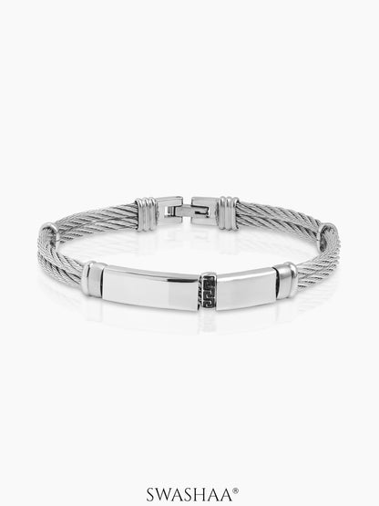 Kyven Silver Wired Men's Bracelet