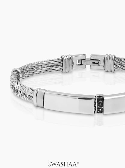 Kyven Silver Wired Men's Bracelet