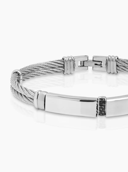 Kyven Silver Wired Men's Bracelet