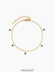 Laariya Emarald Stone 18K Gold Plated Women's Anklet