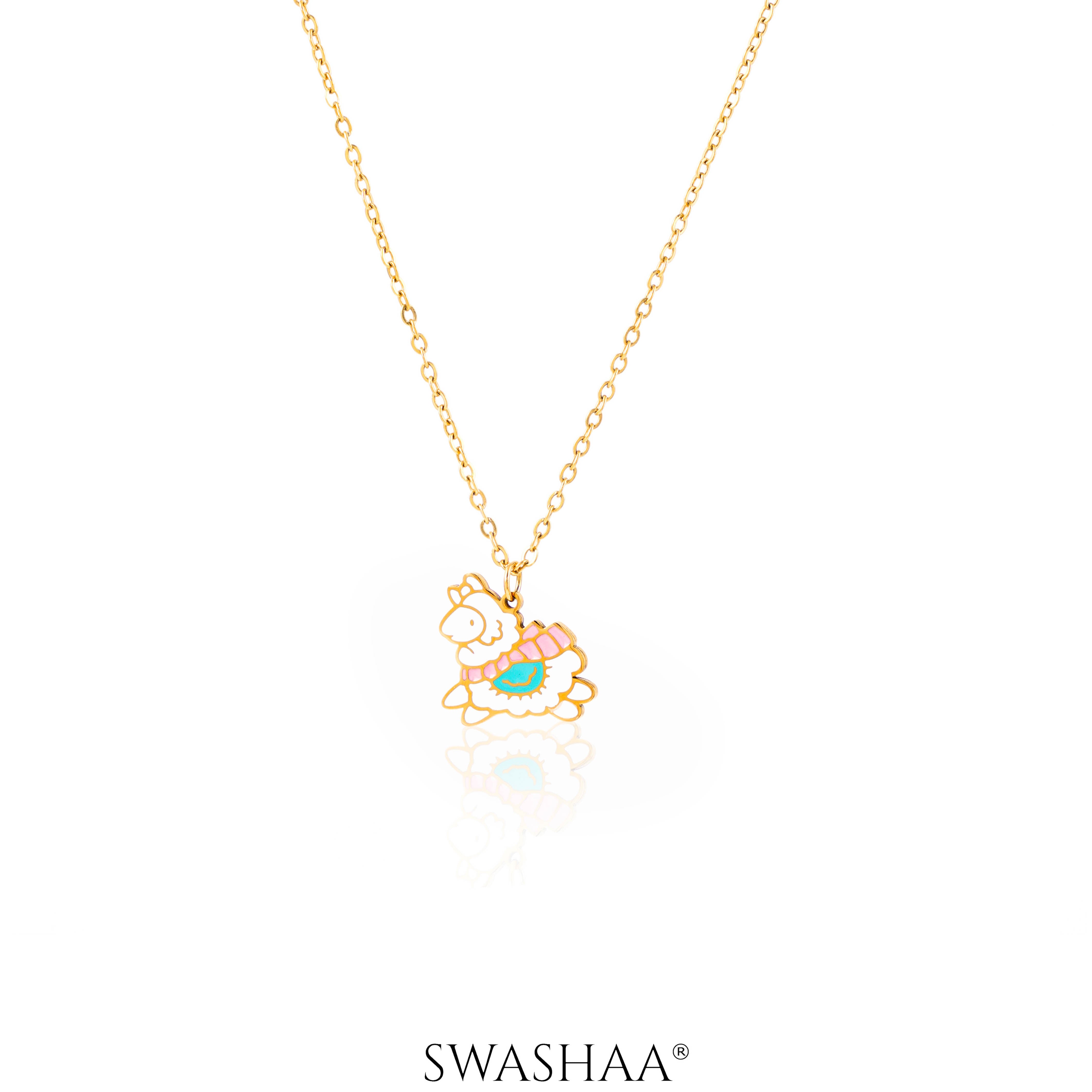 Lady Sheep 18K Gold Plated Kid's Pendant Necklace
