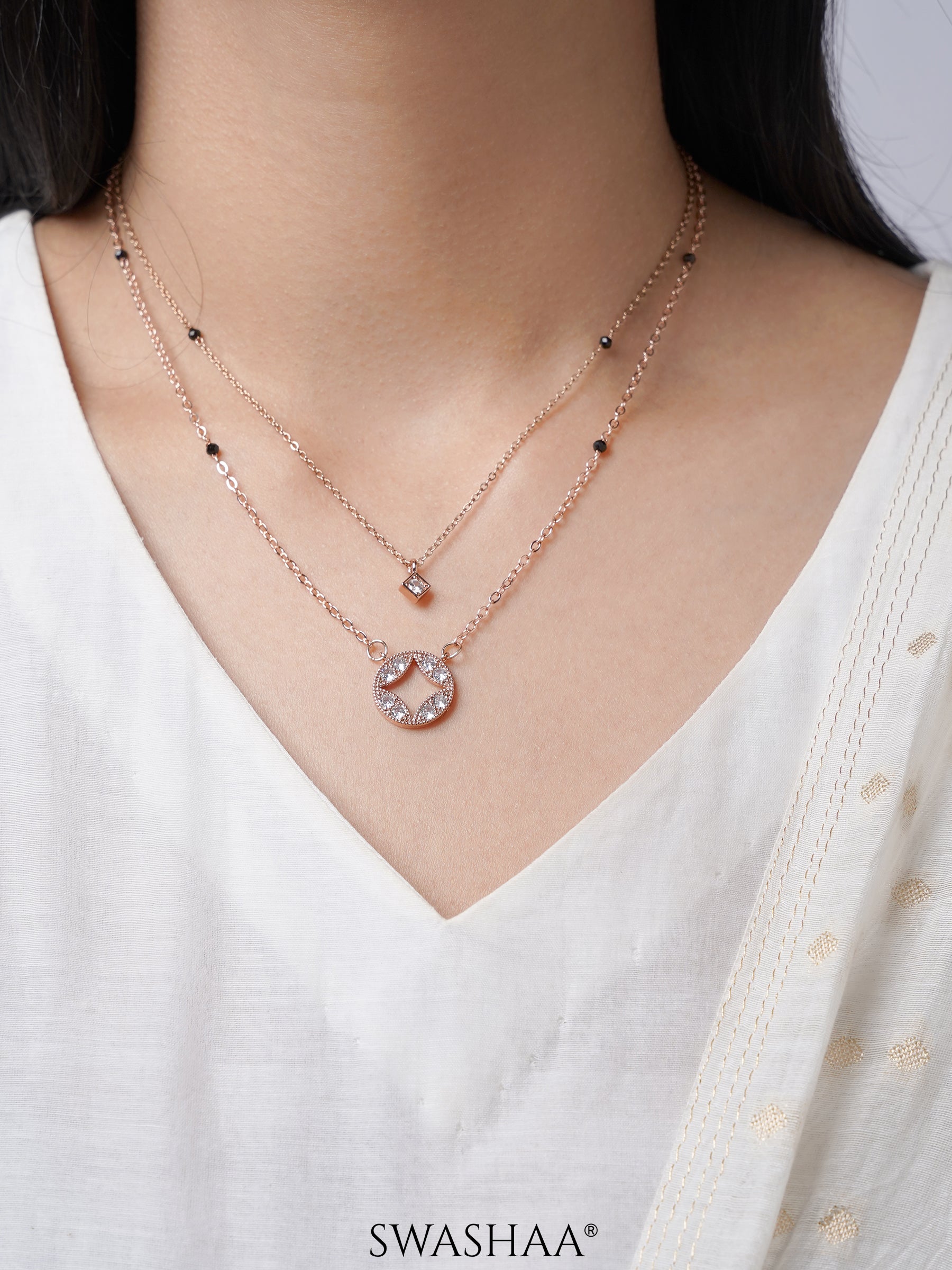 Lakshita Rosegold Plated Mangalsutra