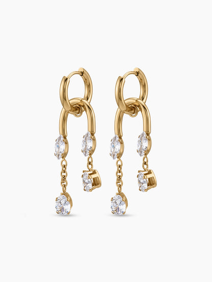 Larevia Diamond 18K Gold Plated Women's Hoop Earrings