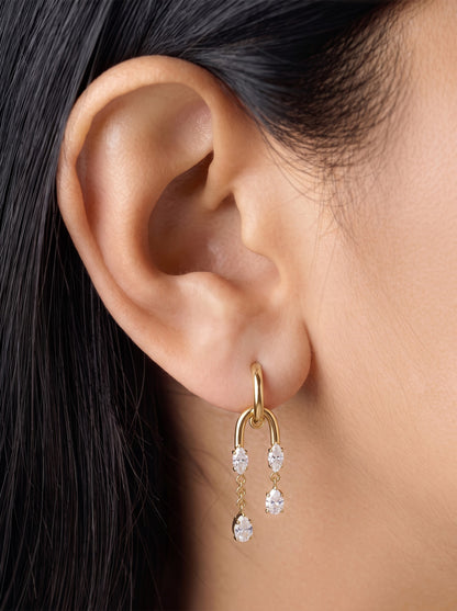 Larevia Diamond 18K Gold Plated Women's Hoop Earrings
