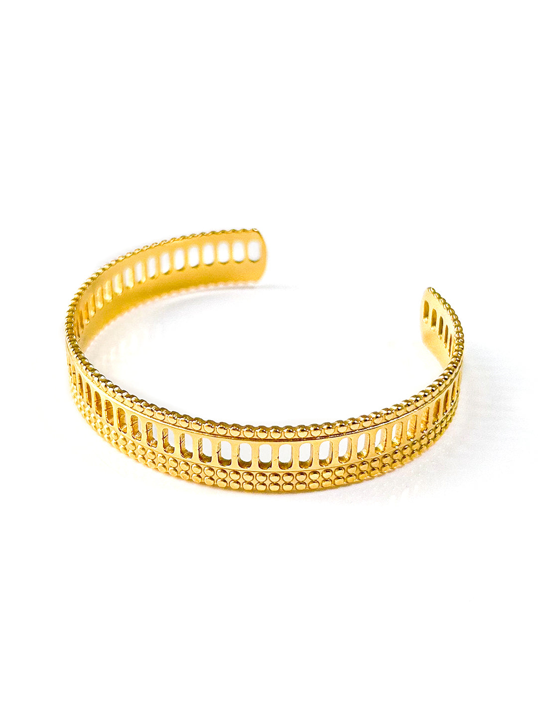 Larkin Geometric Classic 18K Gold Plated Cuff Bracelet