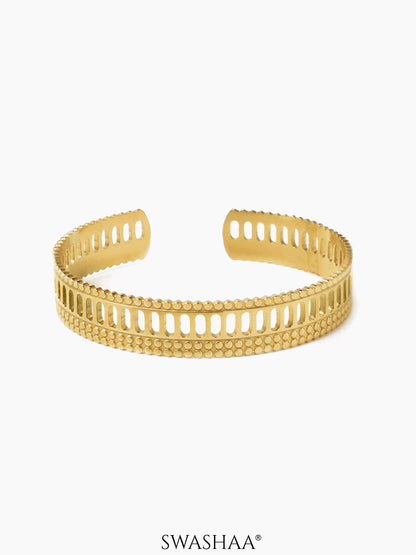 Larkin Geometric Classic 18K Gold Plated Cuff Bracelet