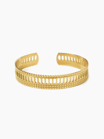 Larkin Geometric Classic 18K Gold Plated Cuff Bracelet