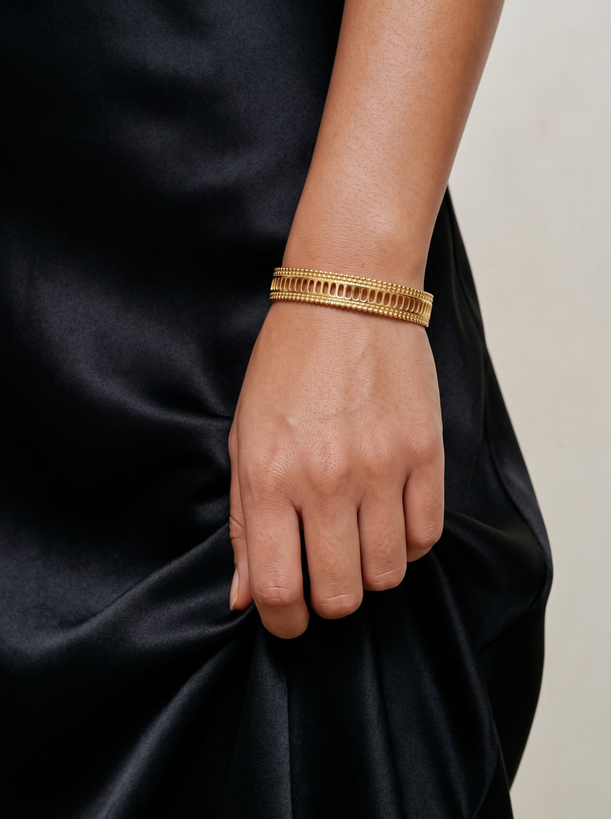 Larkin Geometric Classic 18K Gold Plated Cuff Bracelet
