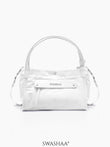 Laura White Nylon Women's Hand Bag
