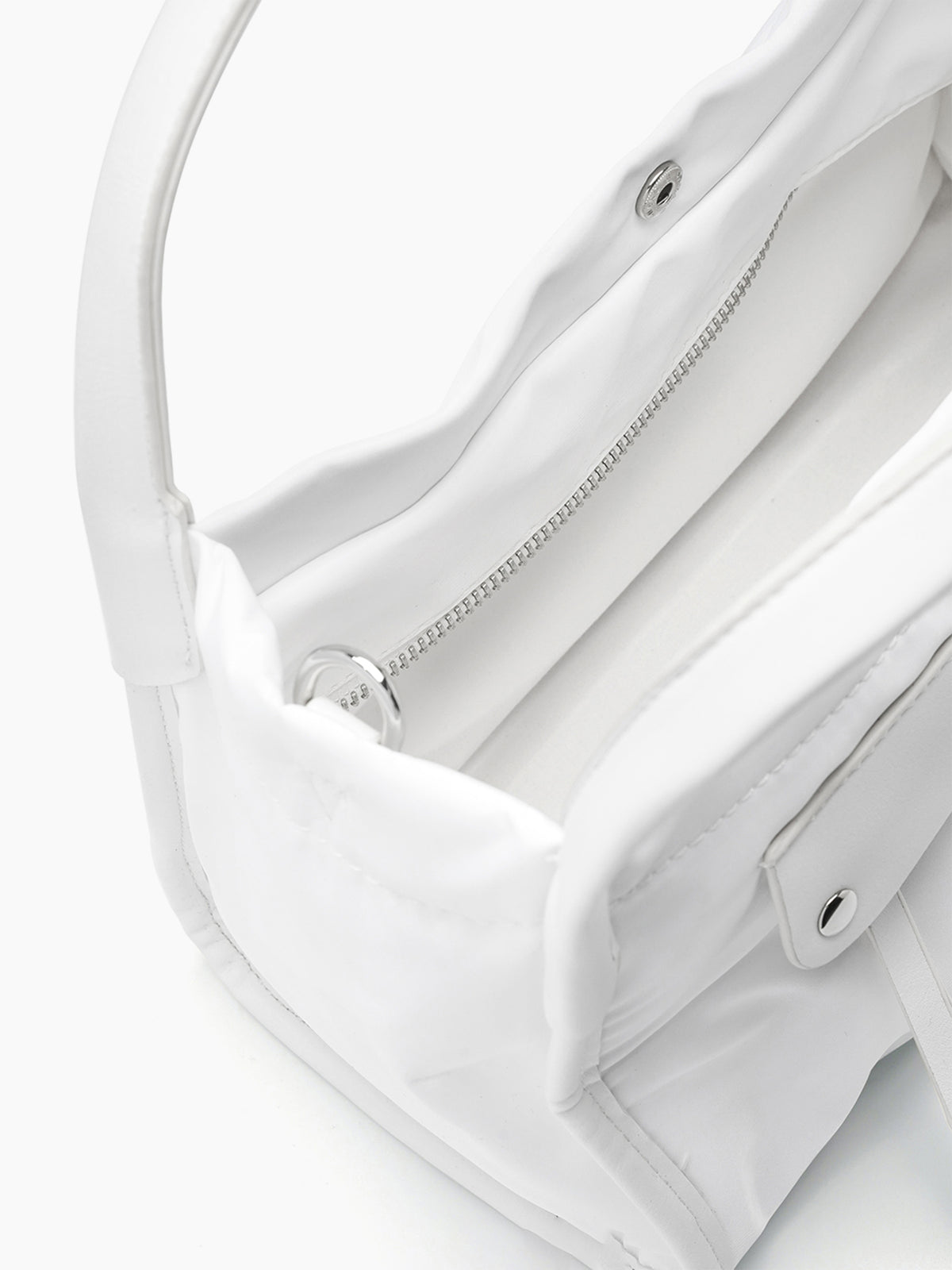 Laura White Nylon Women's Hand Bag