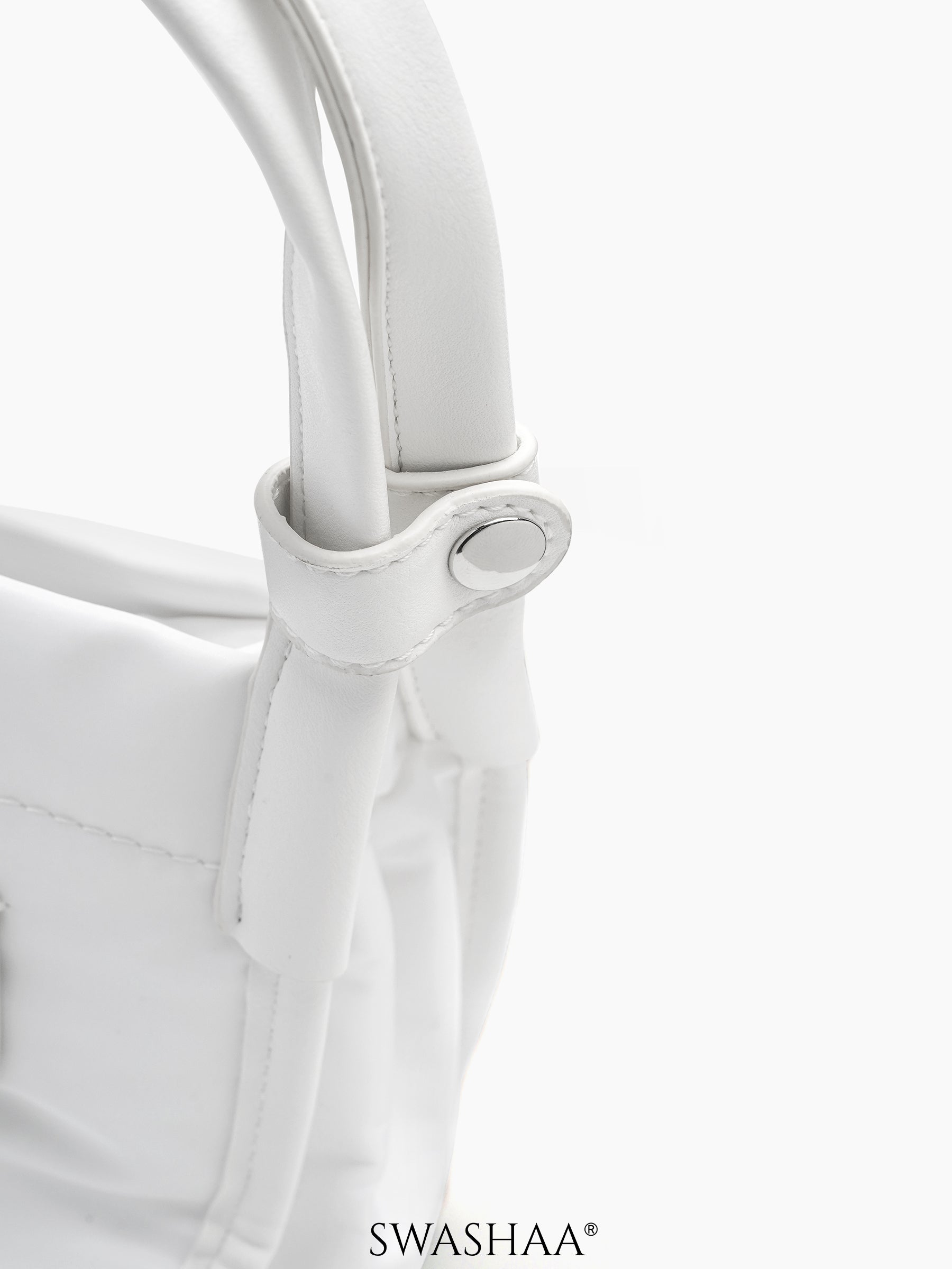 Laura White Nylon Women's Hand Bag