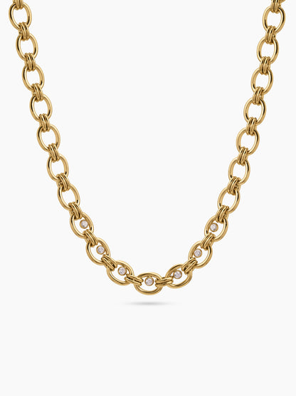 Lavika Solitaire Link 18K Gold Plated Women's Chain