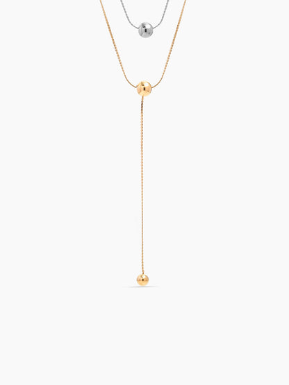 Lavinia Charms 18K Gold Plated - Silver Women's Layered Chain Pendant Necklace