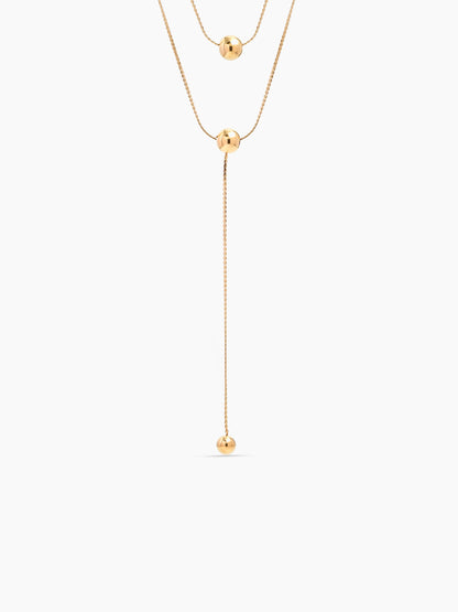 Lavinia Charms 18K Gold Plated Women's Layered Chain Pendant Necklace