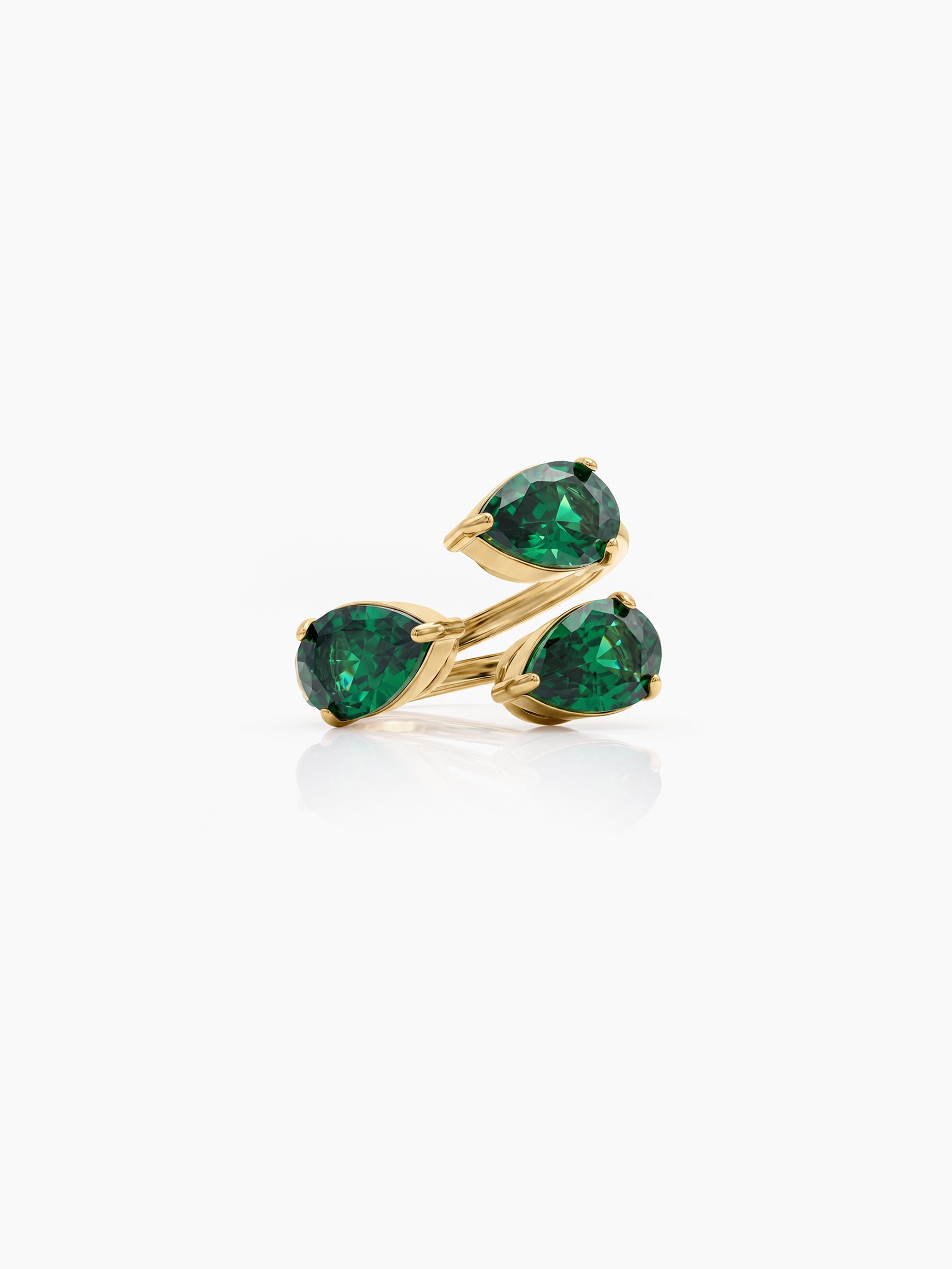 Layla Emerald 18K Gold Plated Women's Ring