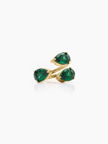 Layla Emerald 18K Gold Plated Women's Ring