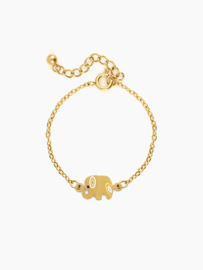 Lazy Elephant Charms 18K Gold Plated Kid's Loose Bracelet