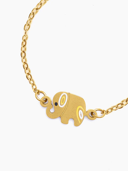 Lazy Elephant Charms 18K Gold Plated Kid's Loose Bracelet
