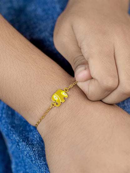 Lazy Elephant Charms 18K Gold Plated Kid's Loose Bracelet