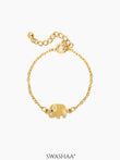 Lazy Elephant Charms 18K Gold Plated Kid's Loose Bracelet