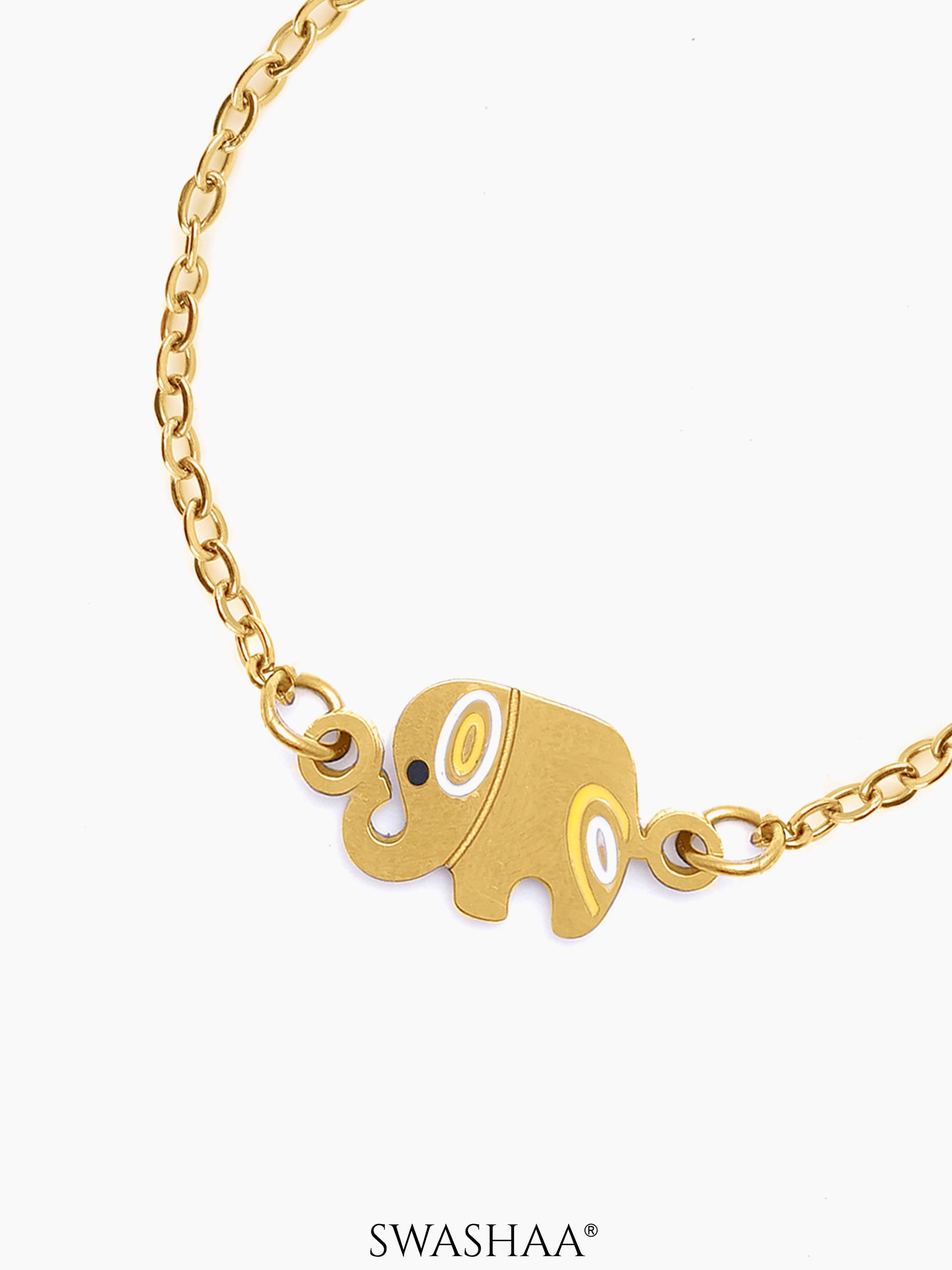 Lazy Elephant Charms 18K Gold Plated Kid's Loose Bracelet