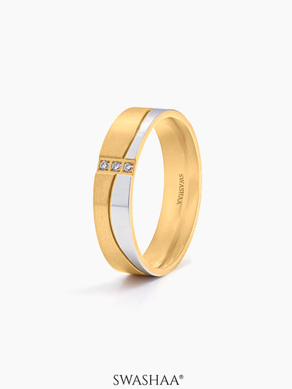 Leander Dual CZ Diamond Band Men's Ring