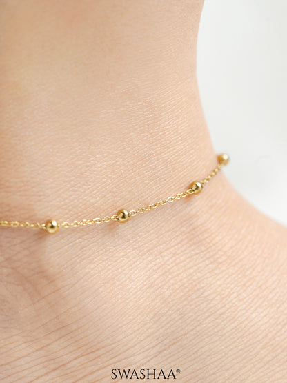 Leora Opal Dots Beads 18K Gold Plated Women's Anklet