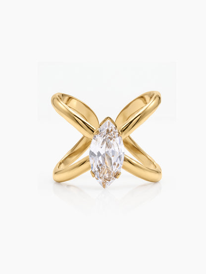 Lenavia Solitaire Diamond 18K Gold Plated Women's Ring