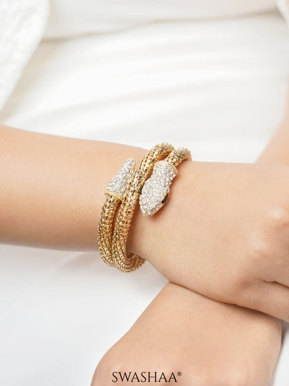 Lenka Snake Diamond 18K Gold Plated Bracelet