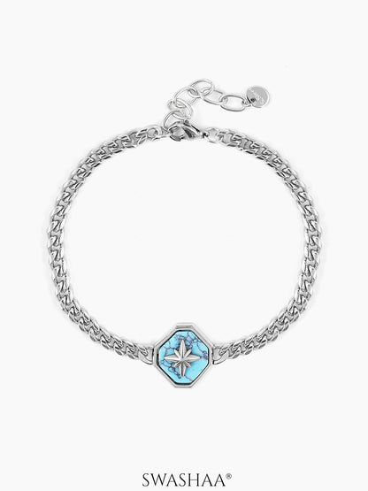 Leoben Turquoise Silver Men's Chain Loose Bracelet
