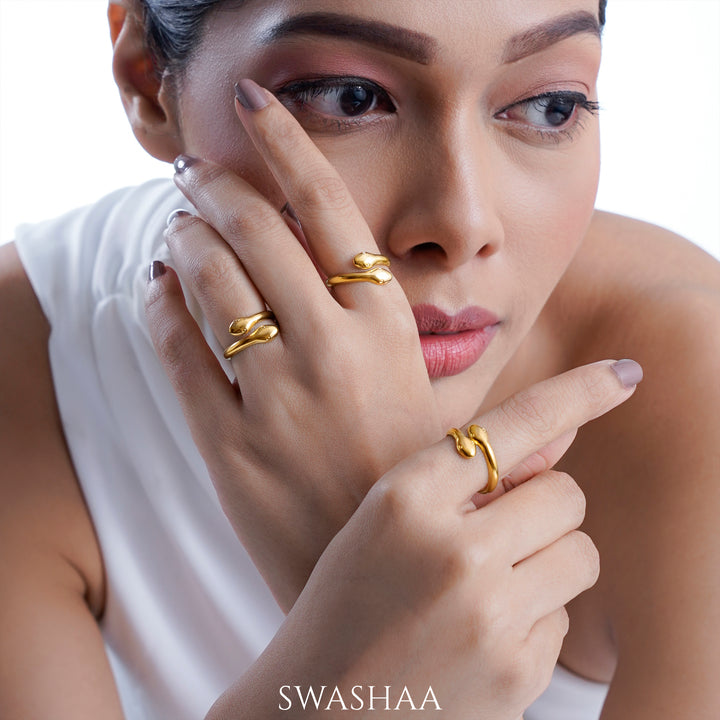 Leone Snake 18K Gold Plated Ring