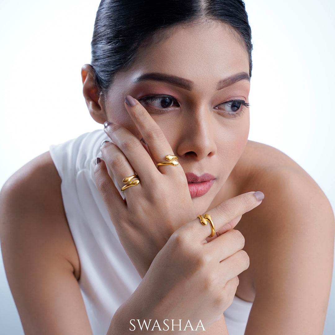 Leone Snake 18K Gold Plated Ring